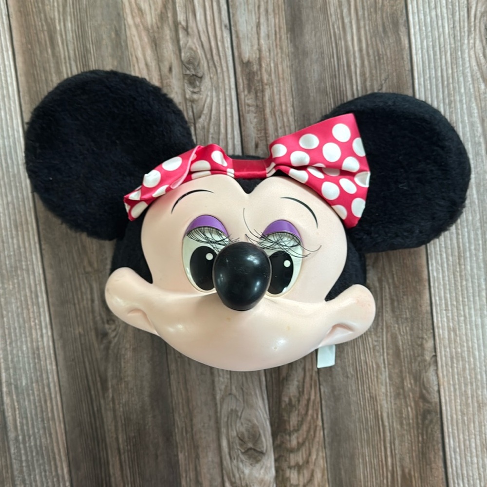 Vintage 90's Minnie Mouse Disney World Park Hat Ears 3D Face